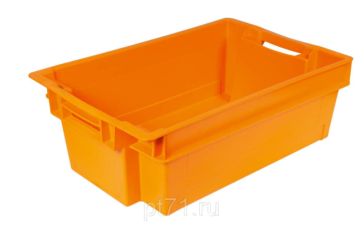Пластиковый ящик для мясопродуктов, колбасных изделий, рыбы (сплошной) Цветной