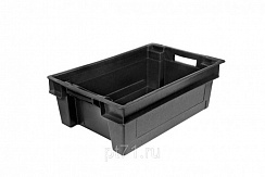 Ящик для рыбы, колбасных изделий, мясопродуктов (сплошной, черный)
